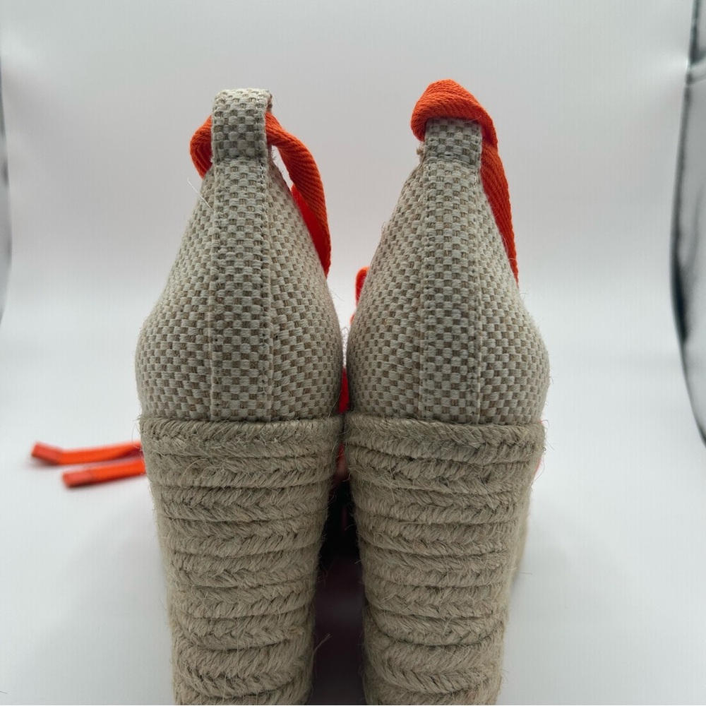 New Cole Haan Orange Cloudfoam Espadrille Wedge Sandals size 7 - Picture 6 of 13